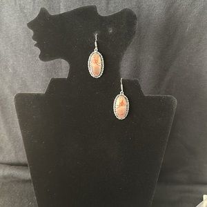 Coconut Jasper and Silver Earrings NWOT